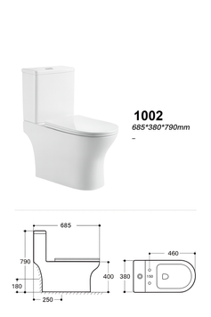 Унітаз SY 1002 68.5*38*79 білий ( А0058455 ) А0058455 фото