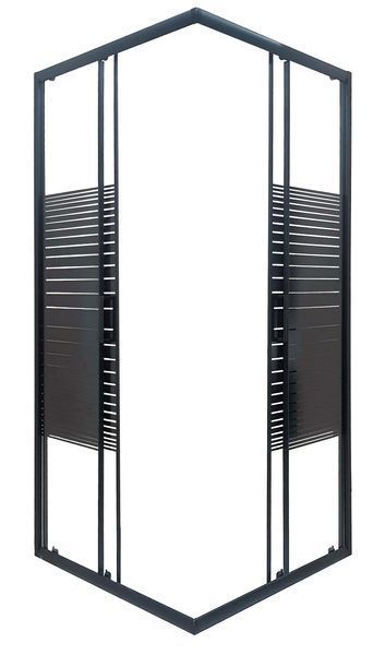 Душевая кабина квадратная Sunways SB-2 80x80x180 см без поддона черный профиль прозрачное стекло с рисунком SB-2 80 WT фото