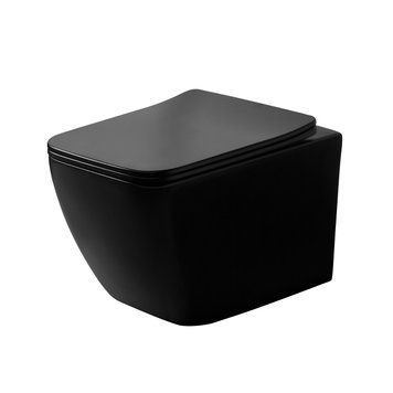 Унітаз підвісний DUSEL CUBIS Black Matt DWHT10201030RВ з сидінням Slim Soft-Close 810302 фото