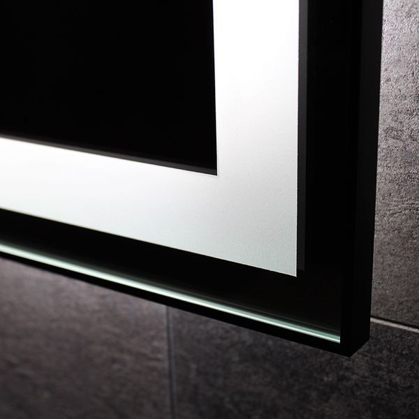 Дзеркало DUSEL LED DE-M0061S1 Black 120смх75см сенсорне включення + підігрів+ годинник/темп 600613 фото