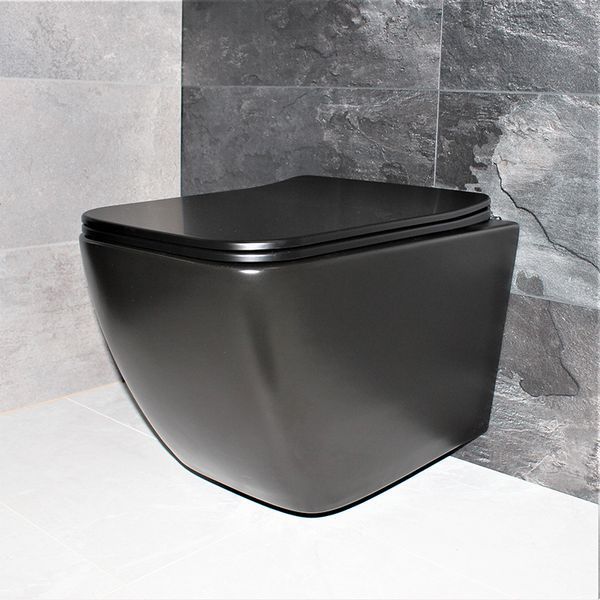 Унитаз подвесной DUSEL CUBIS Black Matt DWHT10201030RВ с сиденьем Slim Soft-Close 810302 фото