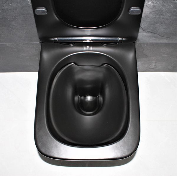Унитаз подвесной DUSEL CUBIS Black Matt DWHT10201030RВ с сиденьем Slim Soft-Close 810302 фото