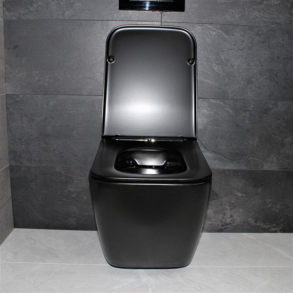 Унитаз подвесной DUSEL CUBIS Black Matt DWHT10201030RВ с сиденьем Slim Soft-Close 810302 фото