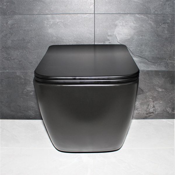 Унитаз подвесной DUSEL CUBIS Black Matt DWHT10201030RВ с сиденьем Slim Soft-Close 810302 фото