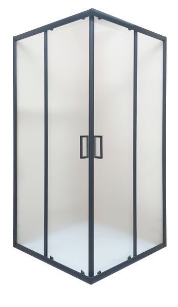Душевая кабина Sunways 90х90х180 см без поддона черная квадратная раздвижные двери закаленное стекло 5 мм SB-1NT фото