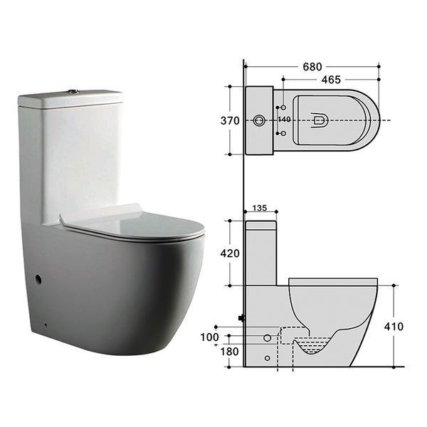Унитаз-компакт DUSEL ARTI DTPT10210430R с бачком и сиденьем Soft Close дюропласт 910431 фото