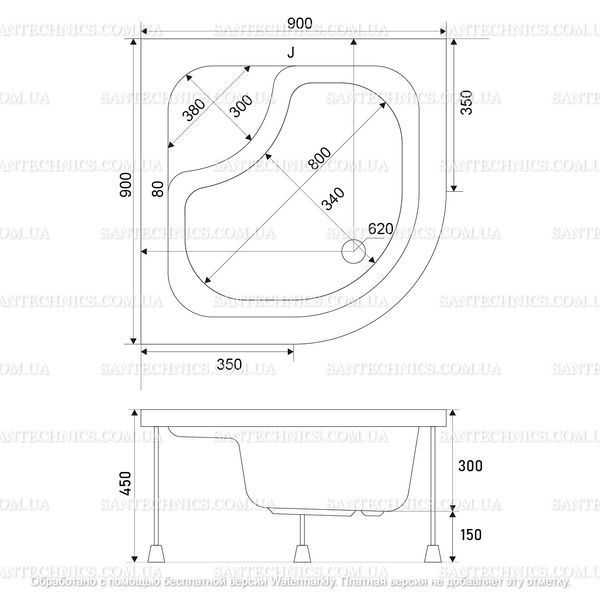 Душевая кабина Shower Saturn 90x90х205 см  глубоком поддоне полукруглая раздвижная матовое закалённое стекло 5 мм STN-859 фото