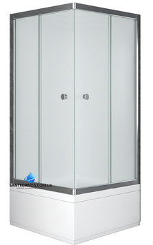 Душова кабіна Shower saturn 90х90х205 см квадратна на глибокому піддоні матове скло 6 мм розсувні двері STN-1019-6 matt фото