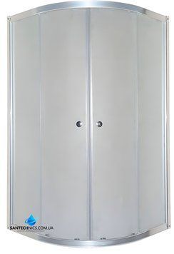 Душова кабіна Shower Saturn 80x80х190 см без піддону напівкругла матове загартоване скло 5мм розcувні двері STN-003 фото