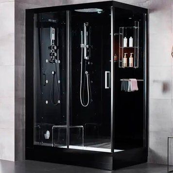 Гідромасажний паровий бокс GOLSTON G-U692BB чорний 1200х850х2230 мм лівосторонній GU692124 фото