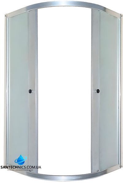Душова кабіна Shower Saturn 90x90х190 см без піддону напівкругла матове загартоване скло 5мм розсувні двері STN-005 фото