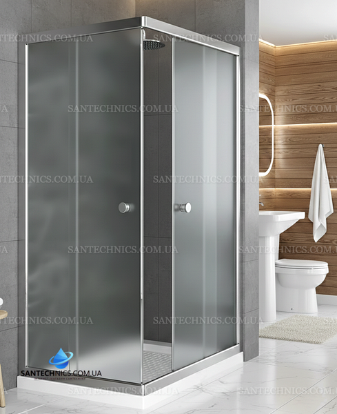 Душова кабіна Shower Saturn 120х90х190 см без піддону прямокутна розсувна для душу матове скло 5 мм STN-272 фото