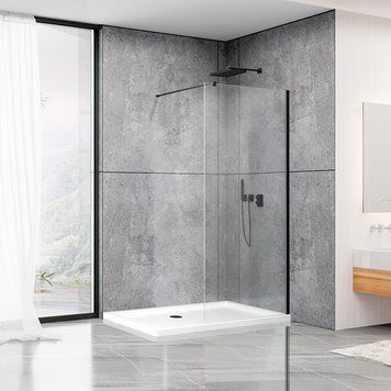 Душова стінка DUSEL Walk-In WL171В Black Matt 900*2000 (8мм) 171092 фото