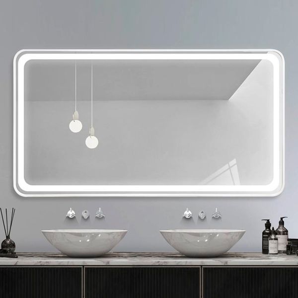 Дзеркало DUSEL LED DE-M0065D Silver 80смх65см сенсорне включення + підігрів+ годинник/темп 606510 фото
