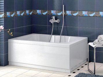 Ванна акрилова біла Shower Artmina 130х70х55см прямокутна з ніжками панелями сифоном ART-130P фото