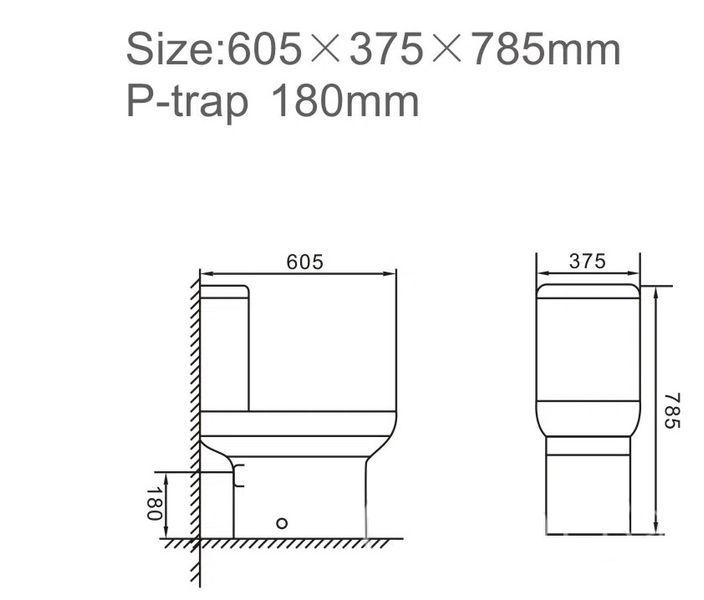 Унітаз білий Revit 60.5*37.5*78.5 ( А0059476 ) А0059476 фото